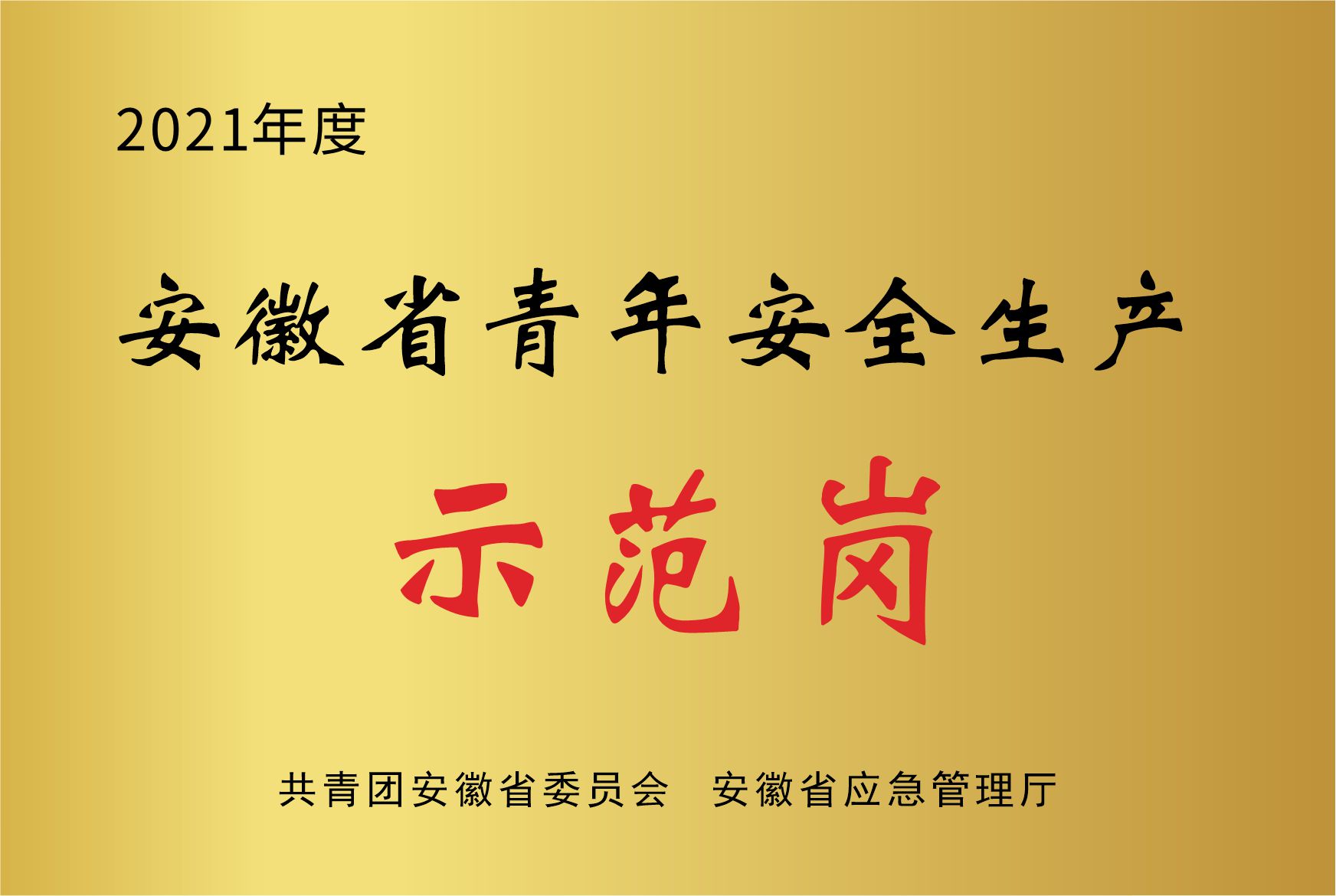 安徽省青年安全生產(chǎn)示范崗